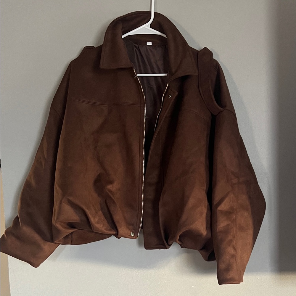 SHEIN women’s  Deep Brown Bomber Jacket‎